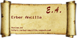 Erber Ancilla névjegykártya